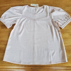 Hem and Thread blouse linen like size small muted peach/rose Girlhood Core